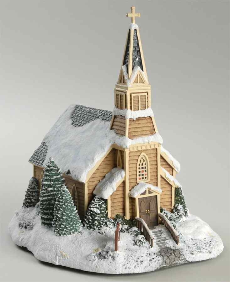 Terry Redlin's Winter Memories Village Birch Valley Church - No Box by Hawthorne Village-1