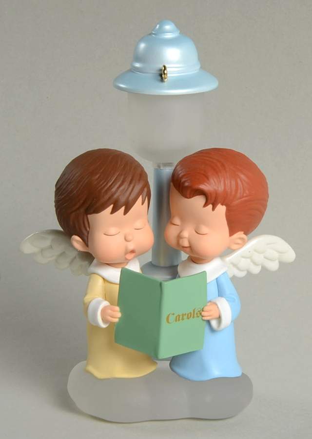 Mary's Angels 2002-Heavenly Carols-Anniversary/Lighted - Boxed by Hallmark Gold Crown-1