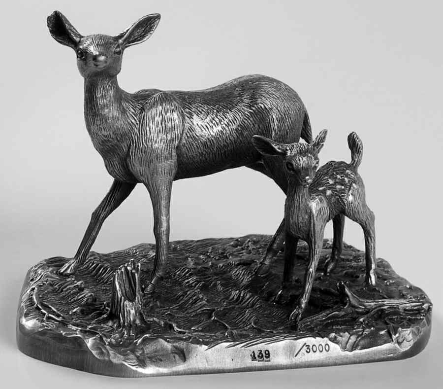 Animals of North America Doe & Fawn - Boxed by Hudson Pewter-1