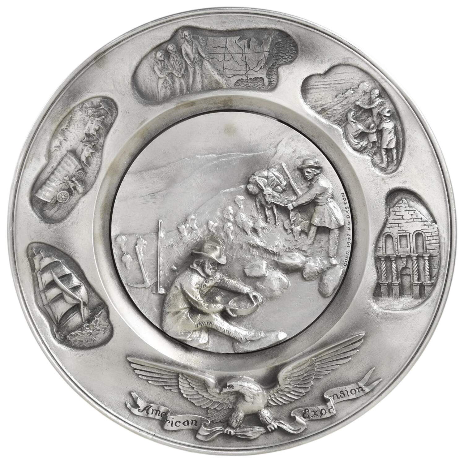 Hudson Pewter Plate American Expansion The Goldrush - Boxed by Hudson Pewter-1