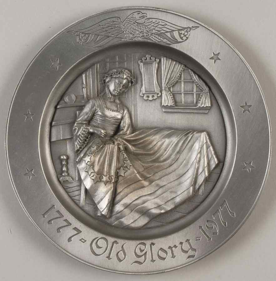 Hudson Pewter Plate Bicentennial-Old Glory - With Box by Hudson Pewter-1