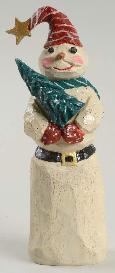 House of Hatten Christmas Figurine Snowman With  Tree - No Box by House of Hatten-1