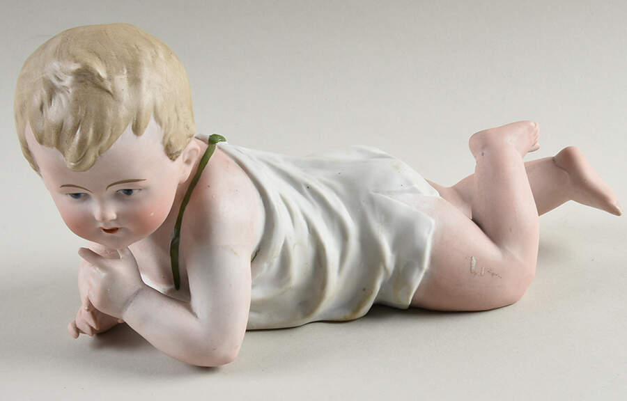 Piano Baby Baby Laying On Stomach - No Box by Heubach Porcelain-1