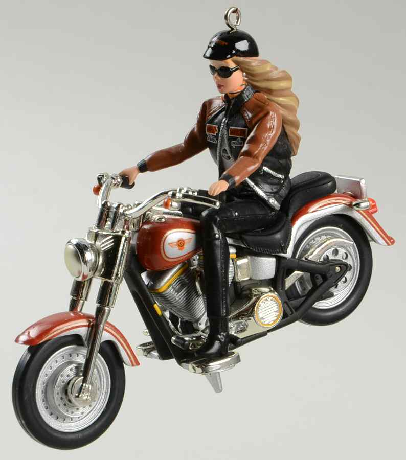 Barbies Barbie Riding Harley Davidson - Boxed by Hallmark Gold Crown-1
