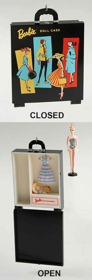 Barbies Travel Case And Barbie - No Box 108 by Hallmark Gold Crown-1