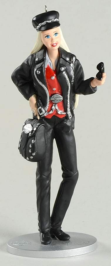 Barbies Harley Davidson Barbie - No Box by Hallmark Gold Crown-1