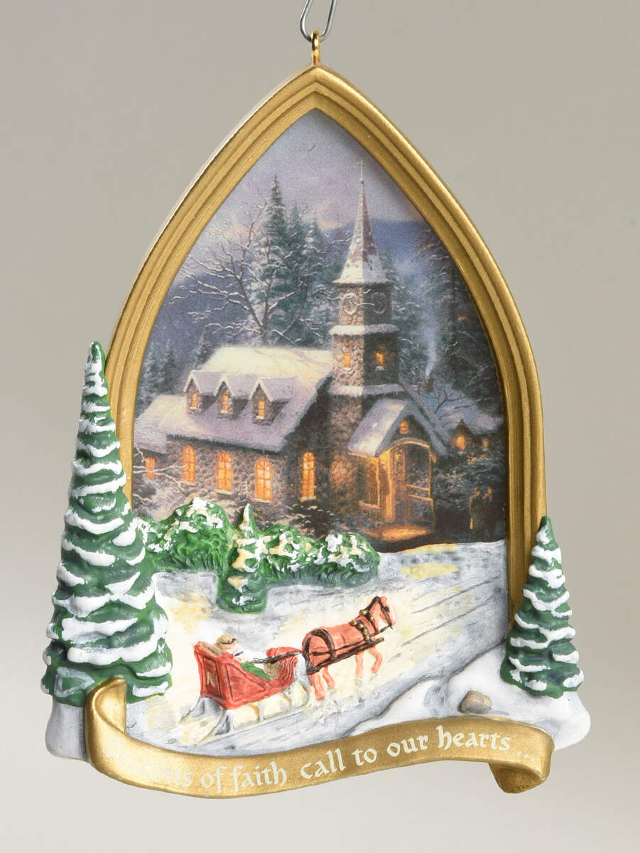 Thomas Kinkade Sunday Evening-2002 - No Box by Hallmark Gold Crown-1