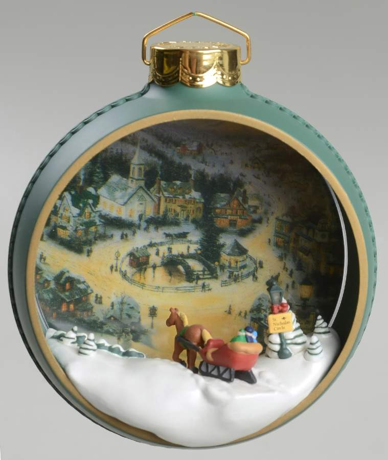 Thomas Kinkade St Nicholas Circle-Lighted - No Box by Hallmark Gold Crown-1