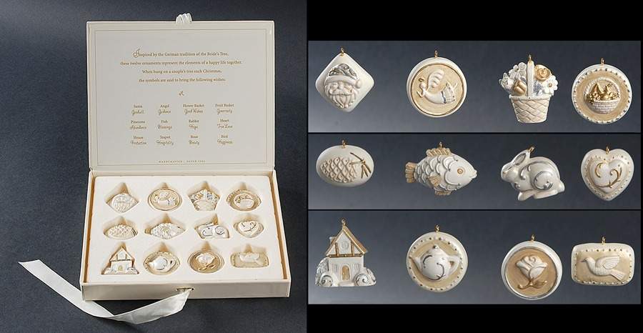 2006 Hallmark Christmas Ornaments A Happy Life Together-Set Of 12 Mini - Boxed by Hallmark Gold Crown-1