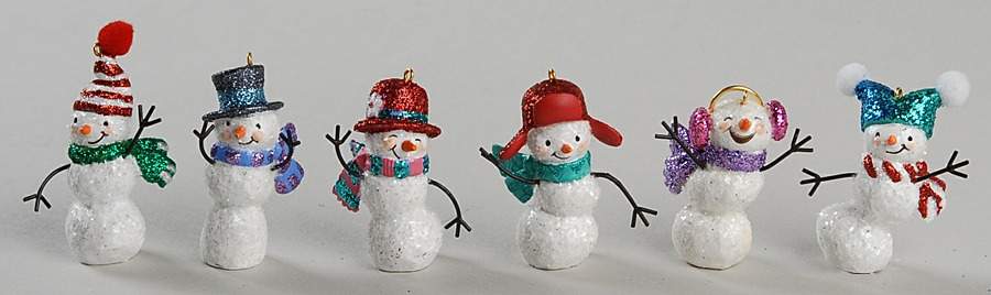 2006 Hallmark Christmas Ornaments Jolly Snowmen-Mini-Set Of 6 - No Box by Hallmark Gold Crown-1