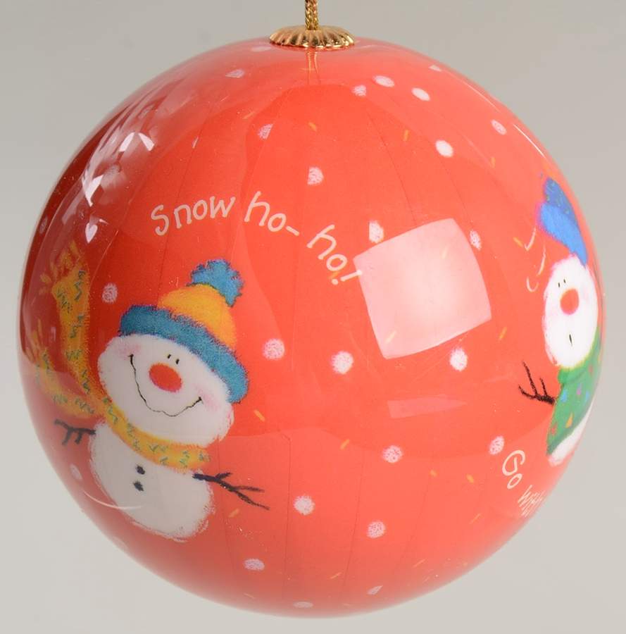 2006 Hallmark Christmas Ornaments Jolly Snowmen-Glass Ball - No Box by Hallmark Gold Crown-1