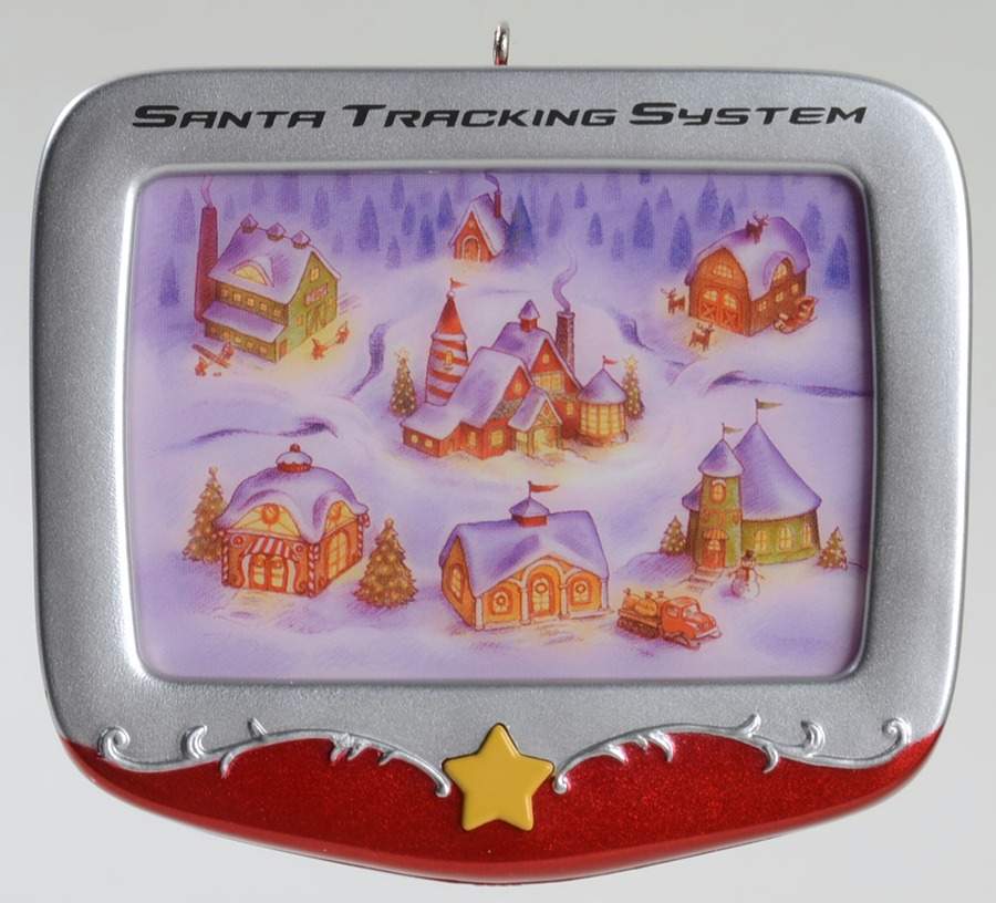 2007 Hallmark Christmas Ornaments Santa Tracking System-Light/Sound - Boxed by Hallmark Gold Crown-1
