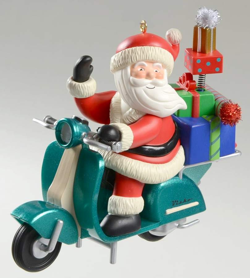 2007 Hallmark Christmas Ornaments Santa's Scooter-Motion/Sound/Light - No Box by Hallmark Gold Crown-1