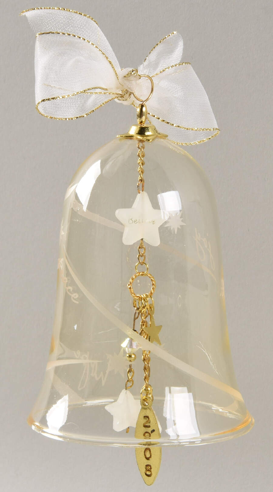 2008 Hallmark Christmas Ornaments Ringing In Christmas-Glass Bell - Boxed by Hallmark Gold Crown-1