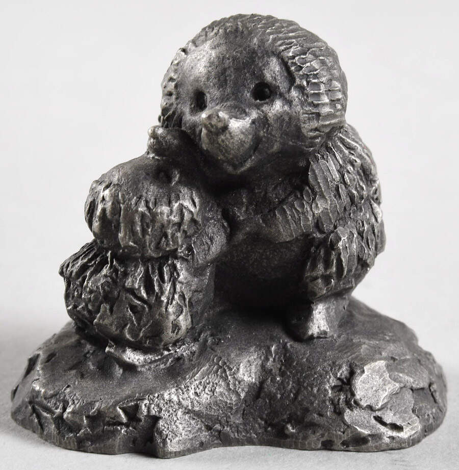 Little Gallery Pewter Figurines Hedgehog Pair - Boxed by Hallmark Gold Crown-1