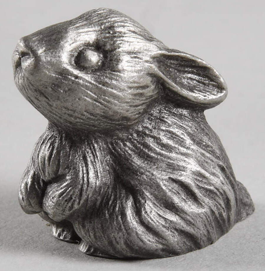 Little Gallery Pewter Figurines Bunny Rabbit - No Box by Hallmark Gold Crown-1