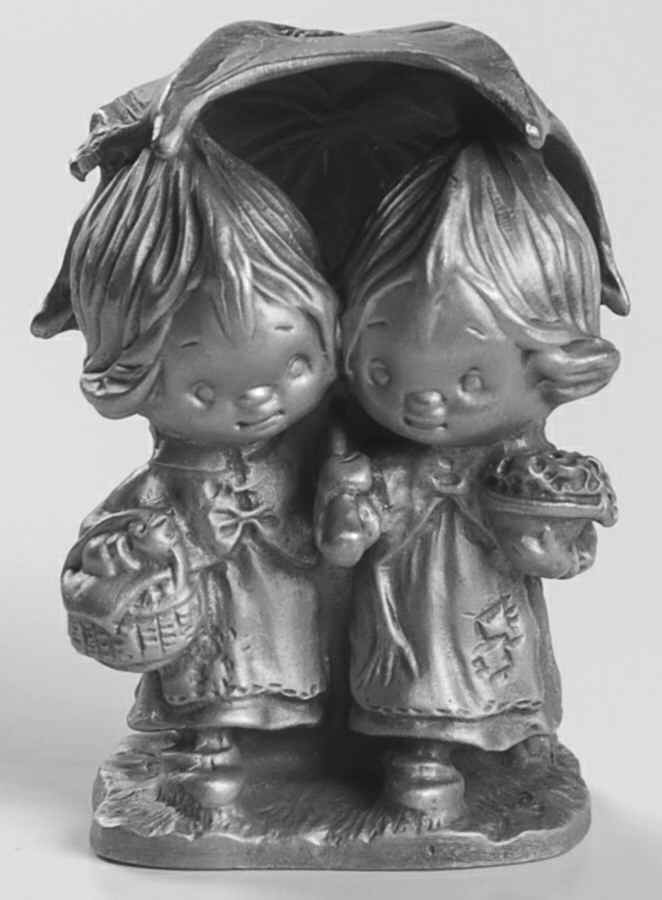 Little Gallery Pewter Figurines Friendship Is For Sharing - No Box by Hallmark Gold Crown-1