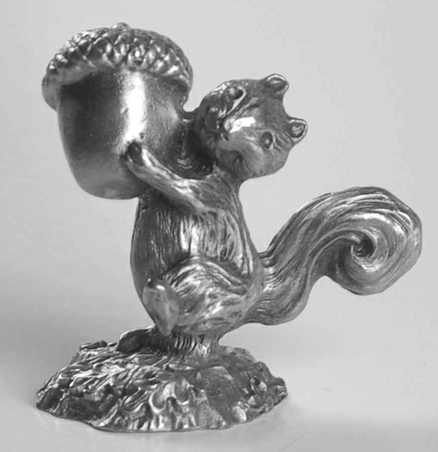 Little Gallery Pewter Figurines Smart Squirrel - Boxed by Hallmark Gold Crown-1