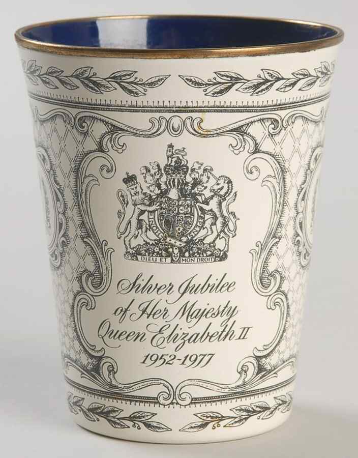 Halcyon Days Royal Beakers Silver Jubilee,Queen Elizabeth - No Box by Halcyon Days-1