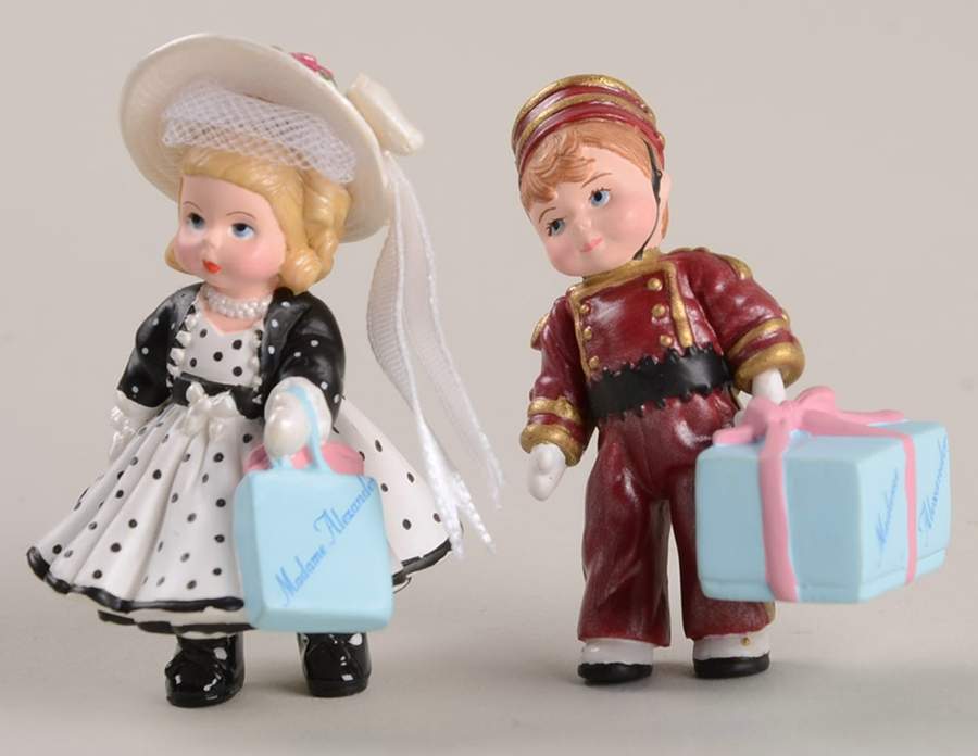 Madame Alexander-Merry Miniatures Park Ave Wendy & Alex Bellhop - Boxed by Hallmark Gold Crown-1