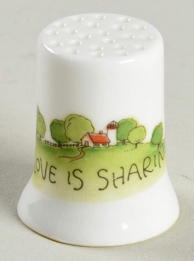 Joan Walsh Anglund Thimbles Love Is Sharing - No Box by Hallmark Gold Crown-1