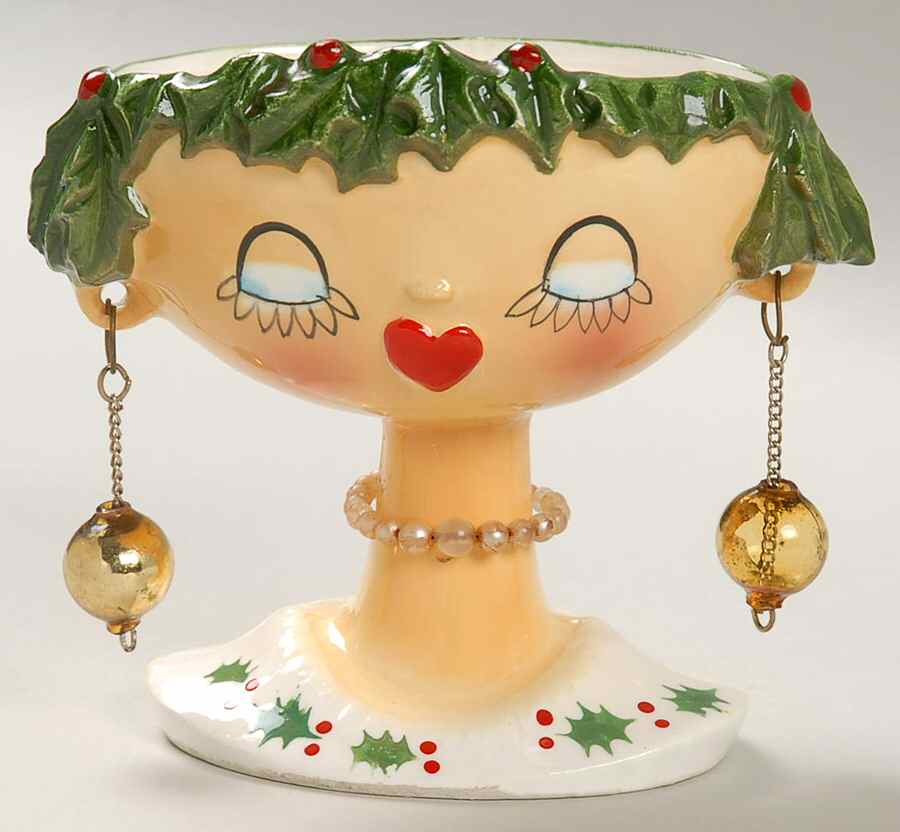 Holt Howard Head Vases Christmas Lady - No Box by Howard Holt-1