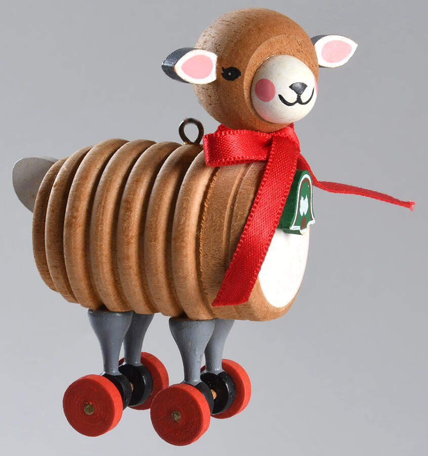 Nostalgic Childhood Wooden Lamb-1984 - No Box by Hallmark Gold Crown-1