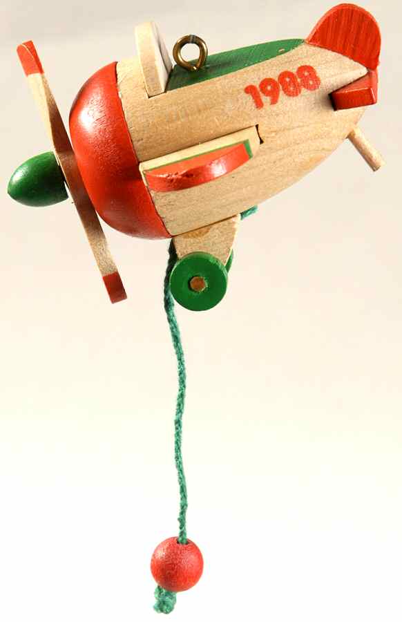 Nostalgic Childhood Wooden Airplane-1988 - Boxed by Hallmark Gold Crown-1