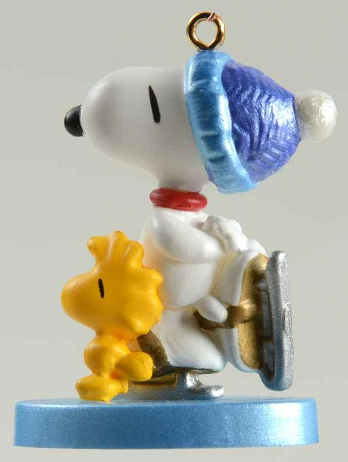 Winter Fun with Snoopy-Miniature 2001 - Ice Skating #4 - Boxed by Hallmark Gold Crown-1