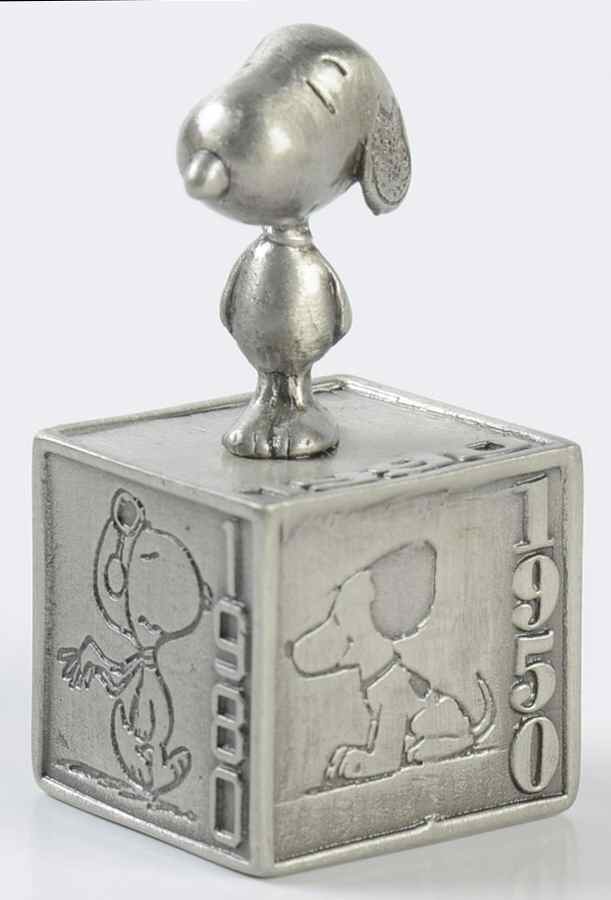 Peanuts Pewter Figurines Five Decades Of Snoopy - With Box by Hallmark Gold Crown-1