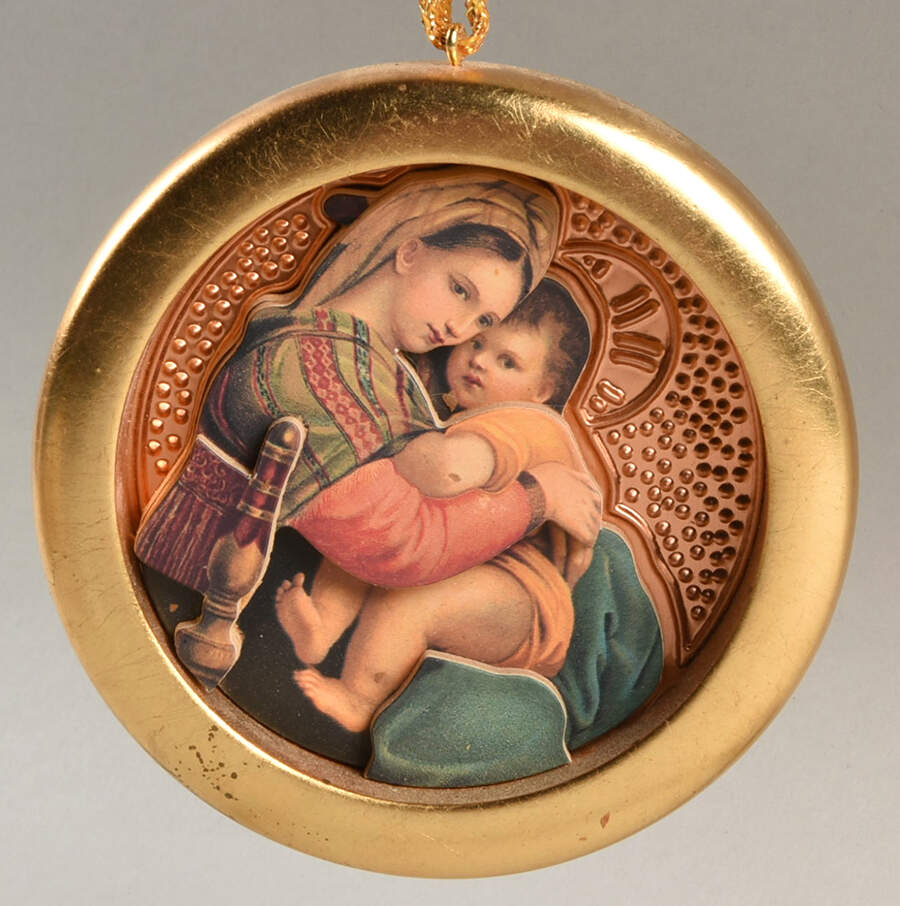 Sacred Masterworks Madonna & Child - With Box by Hallmark Gold Crown-1