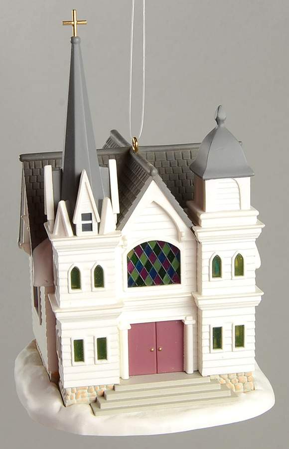 Candlelight Services 2002-Country Church - Boxed by Hallmark Gold Crown-1