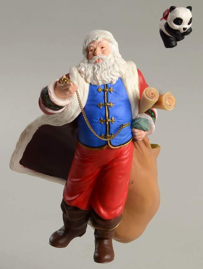 Night Before the Night Before Christmas Santa Claus With Panda-Set/2 - No Box by Hallmark Gold Crown-1