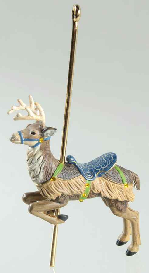 Carousel Ride 2006-Prancing Reindeer #3 - Boxed by Hallmark Gold Crown-1