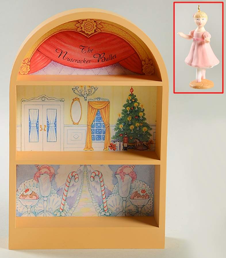 Nutcracker Ballet-Miniature Clara & Display Stand - No Box by Hallmark Gold Crown-1