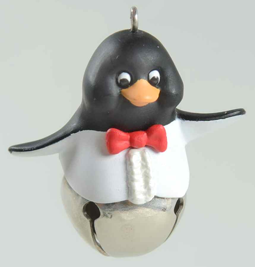 Christmas Bells-Minature 1999-Christmas Bells-Penguin - Boxed by Hallmark Gold Crown-1