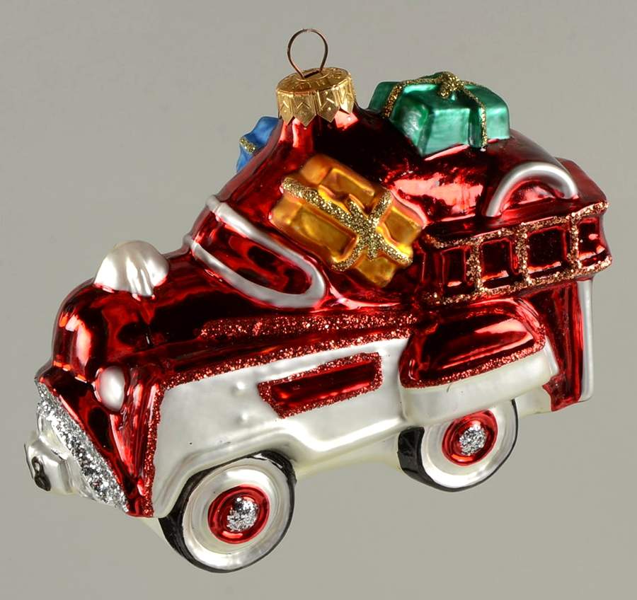 Blown Glass Ornaments 1955 Murray Fire Truck - Boxed by Hallmark Gold Crown-1