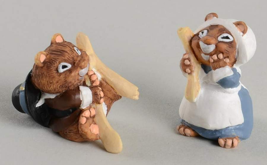 Merry Miniatures 1997 Making A Wish-Set Of 2 - Boxed by Hallmark Gold Crown-1