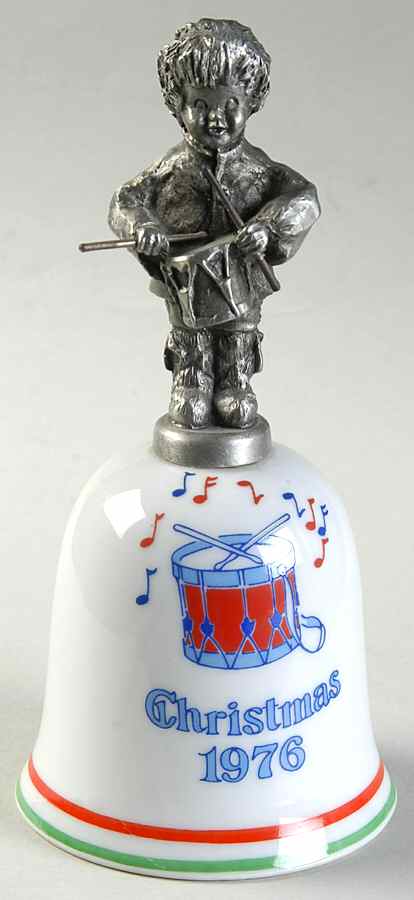Christmas Bell 1976-Drummer - With Box by Hudson Pewter-1