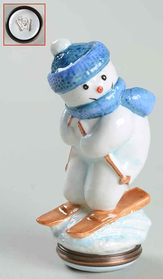 Bonbonnieres Box Skiing Snowman - Boxed by Halcyon Days-1