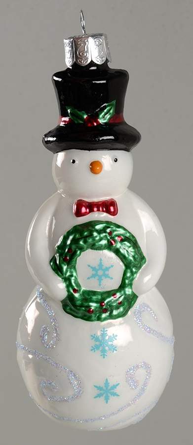 Blown Glass Ornaments Tip-Top Snowman - Boxed by Hallmark Gold Crown-1