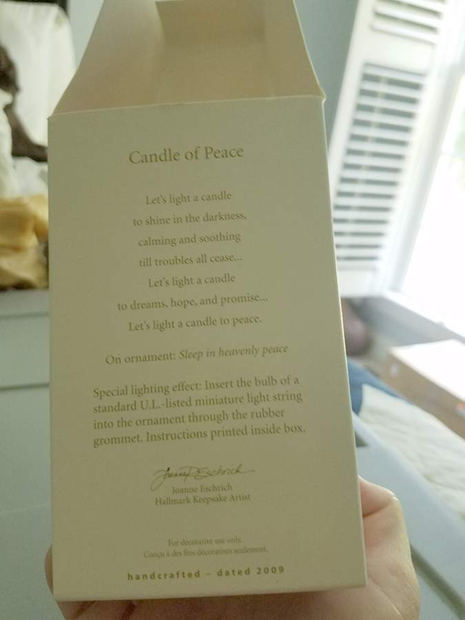 2009 Hallmark Christmas Ornaments Candle Of Peace-Lighted - Boxed by Hallmark Gold Crown-1