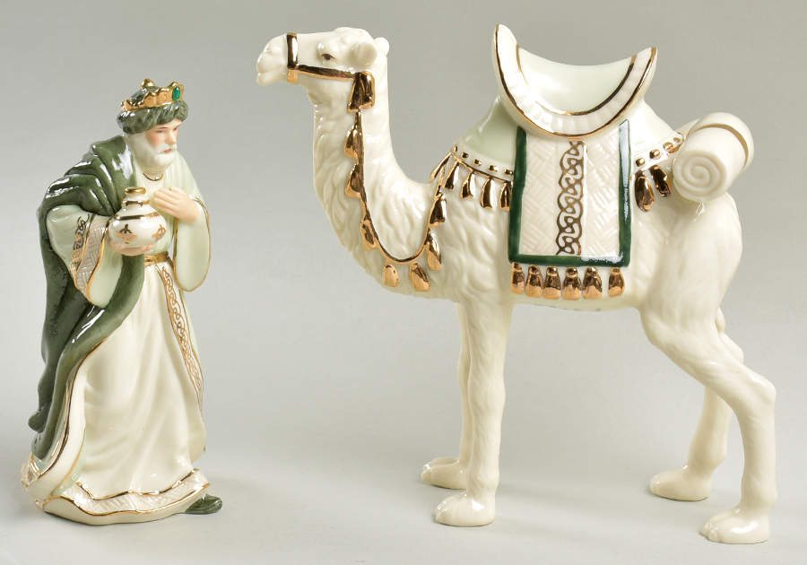 Irish Nativity King Gaspar & Standing Camel - No Box by Hawthorne Village-1