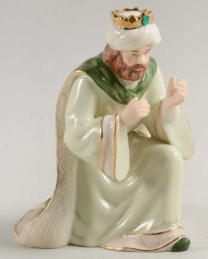Irish Nativity King Melchoir Only-Missiing Lantern - No Box by Hawthorne Village-1