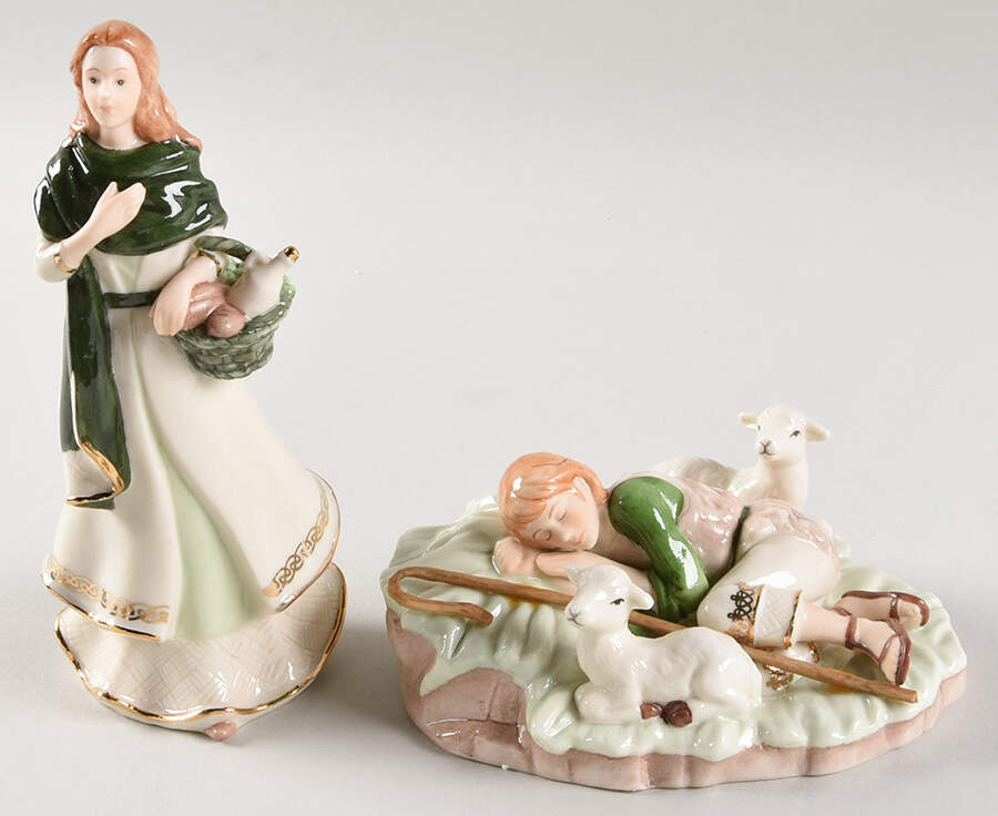 Irish Nativity Bread & Wine & Sleeping Shepherd - No Box by Hawthorne Village-1