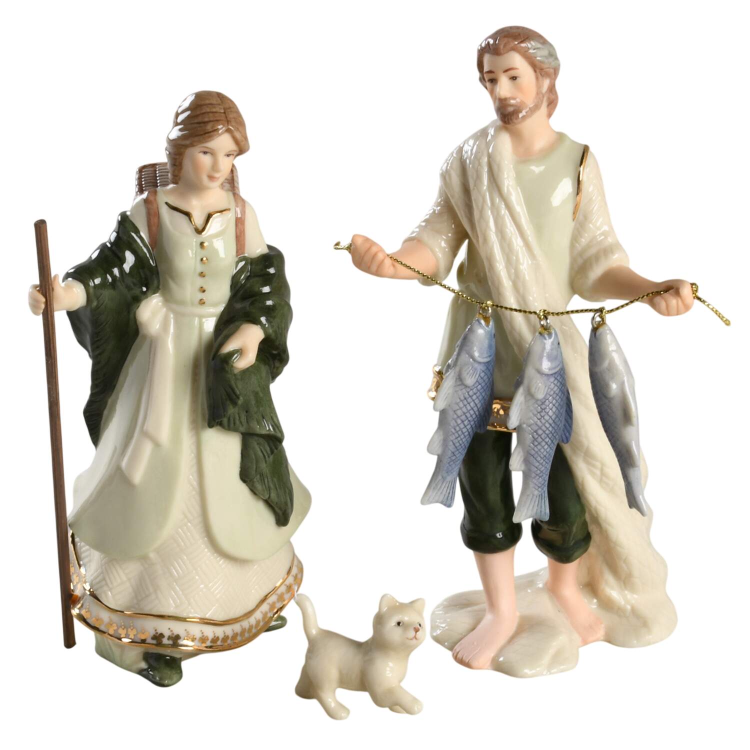Irish Nativity Diligent Fish Monger & Winsome Market Go - No Box by Hawthorne Village-1