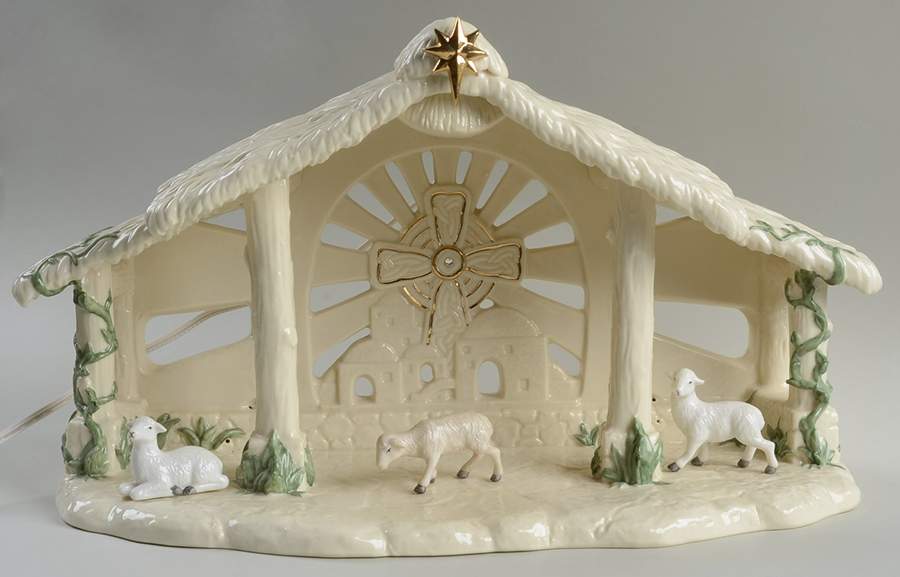 Irish Nativity Creche W/Lambs-4 Pc Set - No Box by Hawthorne Village-1