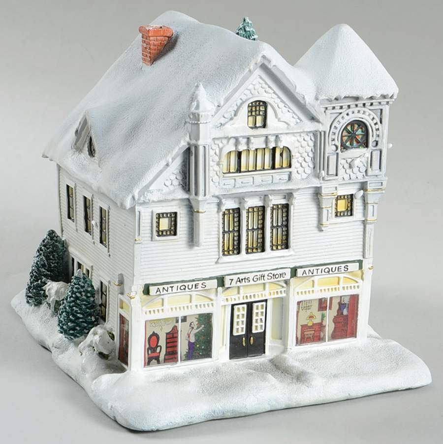 Rockwell's Christmas Village 7 Arts Gifts And Antiques - No Box by Hawthorne Village-1