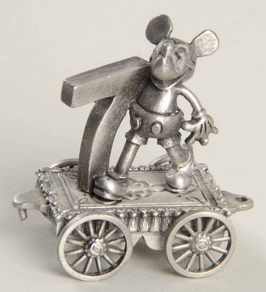 Disney Birthday Express Train-Unpainted Number 7-Antique Mickey - No Box by Hudson Pewter-1