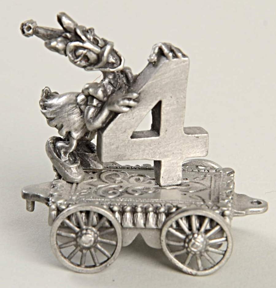 Disney Birthday Express Train-Unpainted Number 4-Daisy Duck - No Box by Hudson Pewter-1